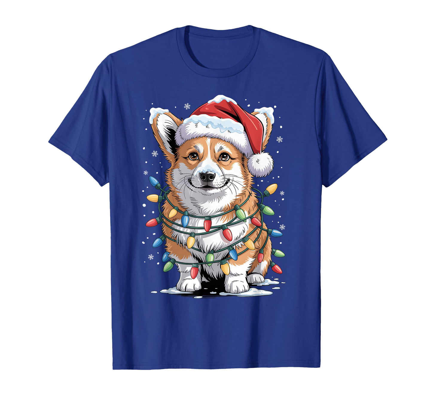 Cute Corgi Christmas Tree Santa Lights Dog Xmas Corgi T-Shirt