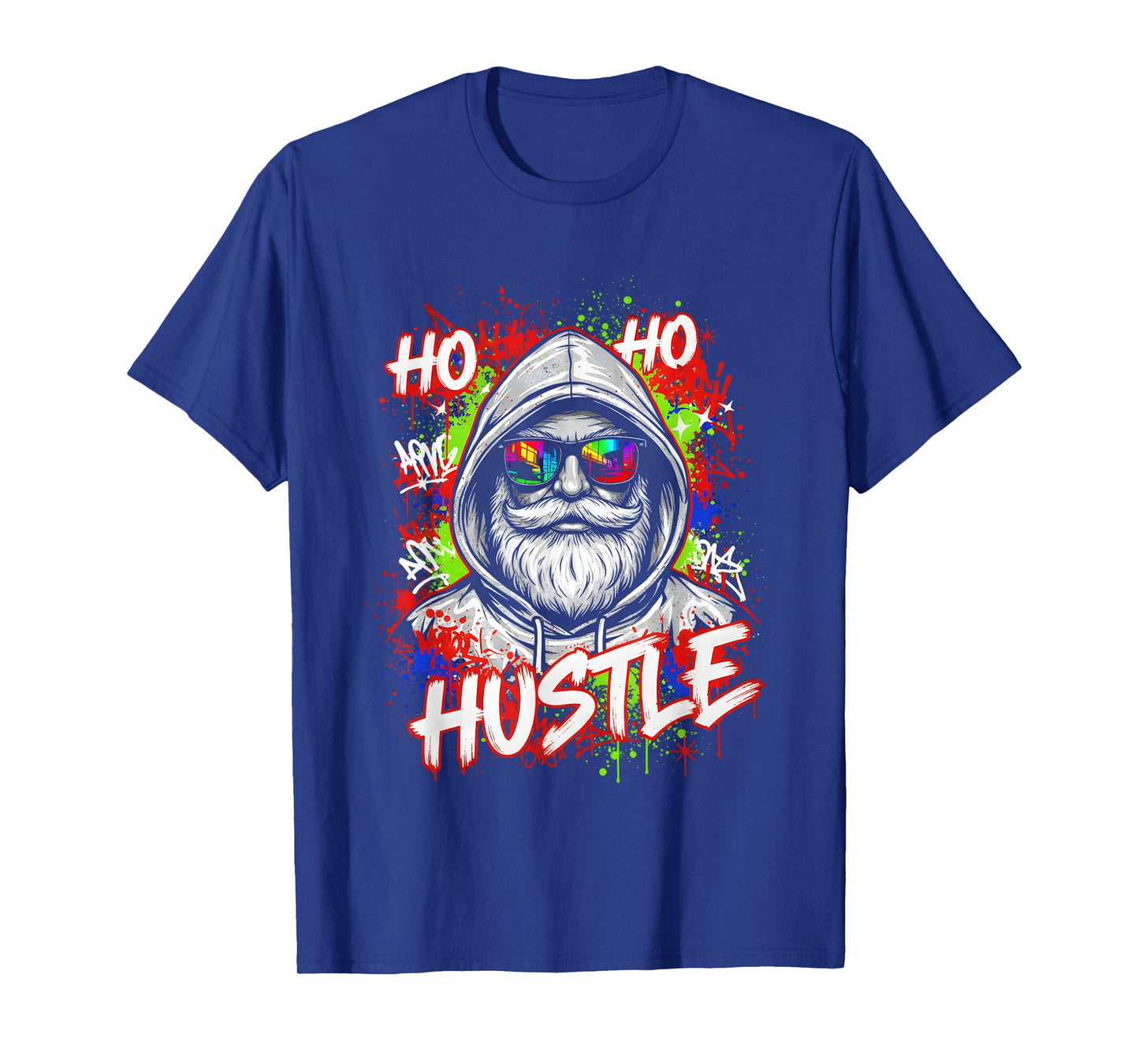 Cool Santa Claus Graffiti Hustle Christmas Pajama Top T-Shirt