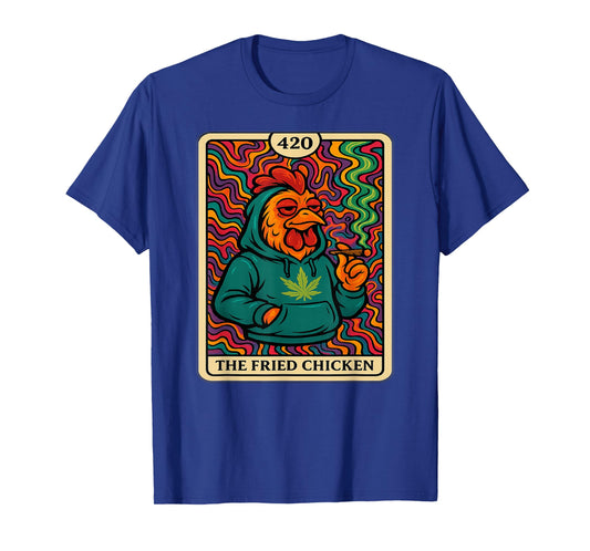 The Fried Chicken 420 Funny Stoner Weed Smoking Graphic T-Shirt