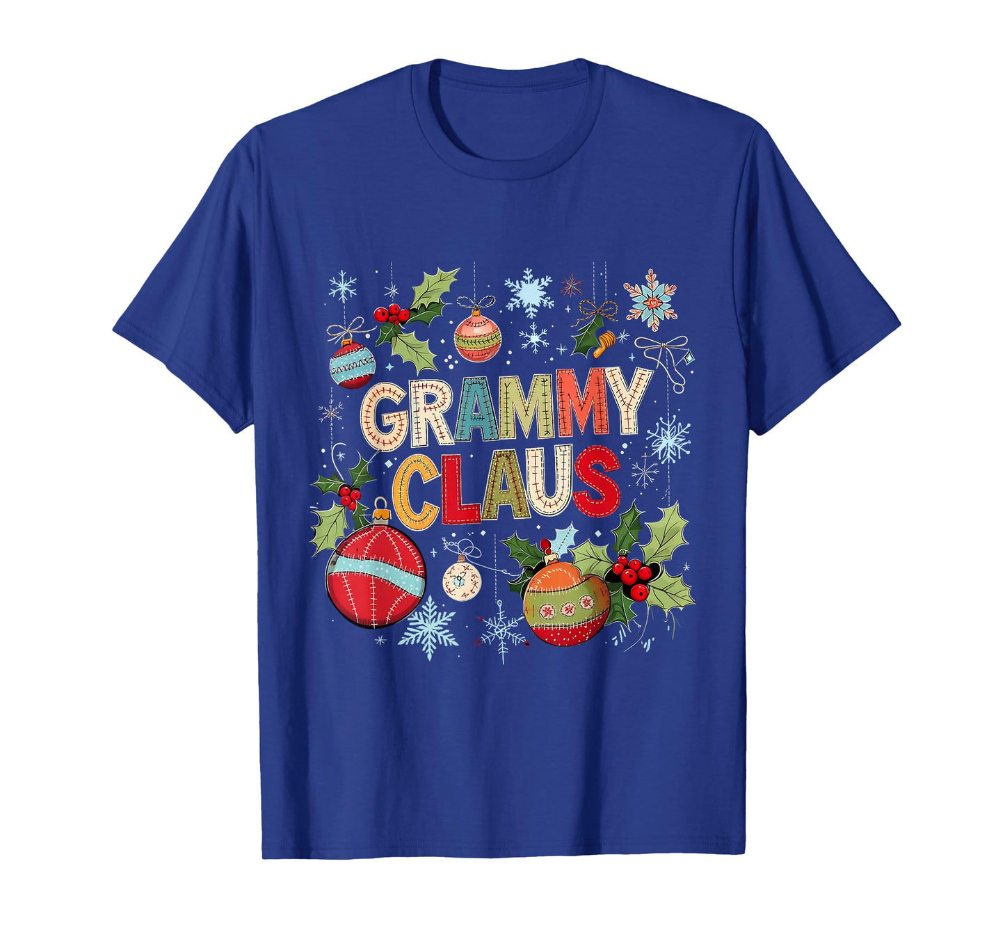 Grammy Claus Patchwork Ornament Christmas Design T-Shirt