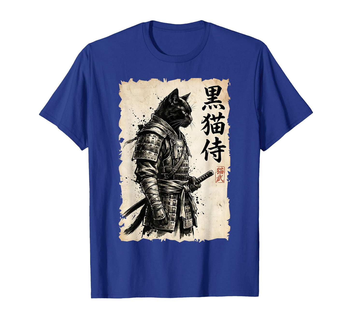Samurai Cat Warrior Anime Japanese Art Kawaii Cat Samurai T-Shirt