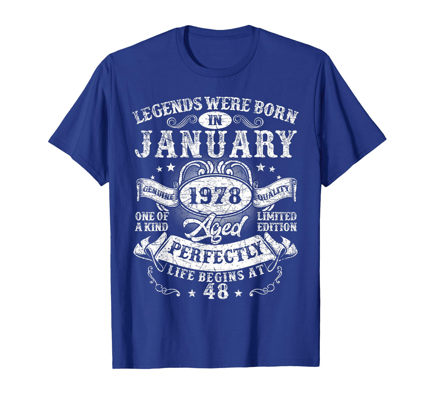 Legends were Born in January 1978 Vintage 48th Birthday Men T-Shirt