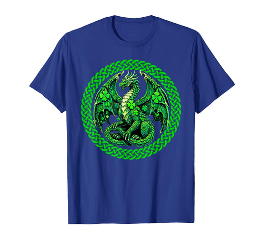 Dragon Shamrocks Celtic Knot Irish Boys Men St Patrick's Day T-Shirt