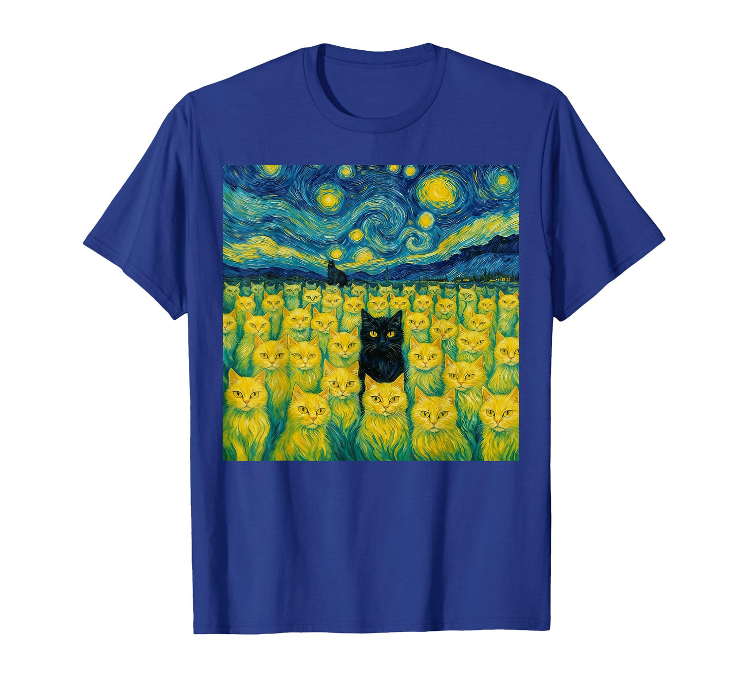 Cat Starry Night Van Gogh Cat for Cat Lover T-Shirt