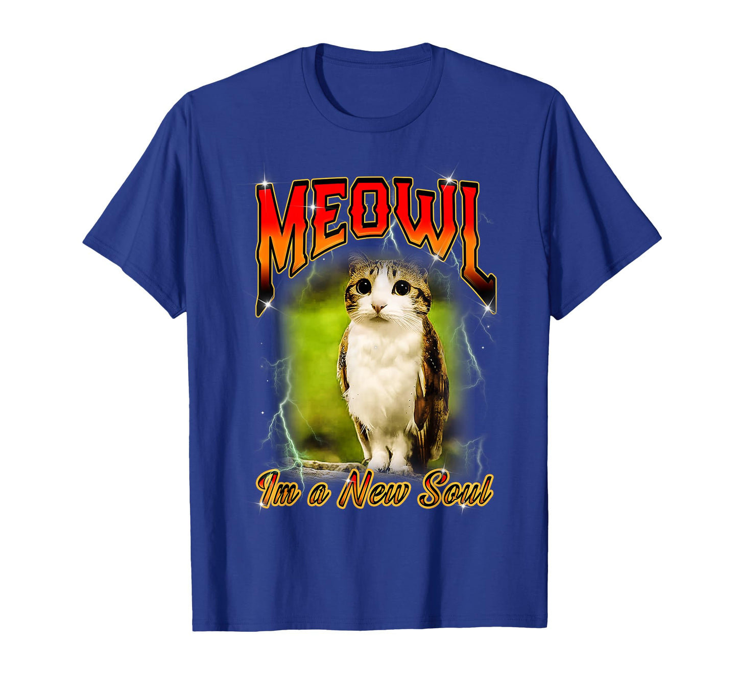 Cat Owl Funny Cursed Internet Brainrot Bootleg Meowl T-Shirt