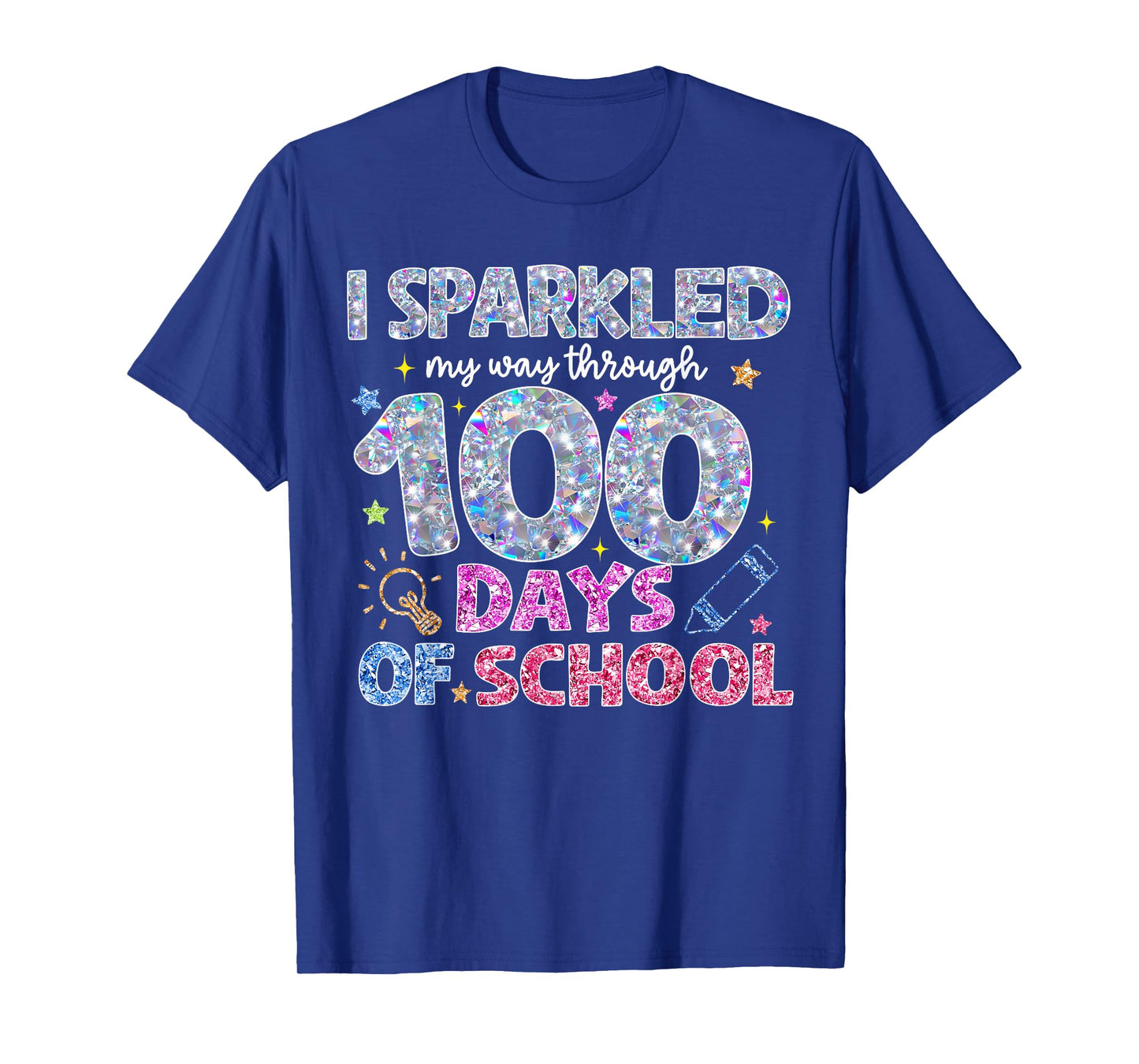 I Sparkled My Way Through 100 Day of School for Teacher Kids T-Shirt