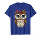 Cute Floral Owl Chibi Forest Folk Art Character Design T-Shirt