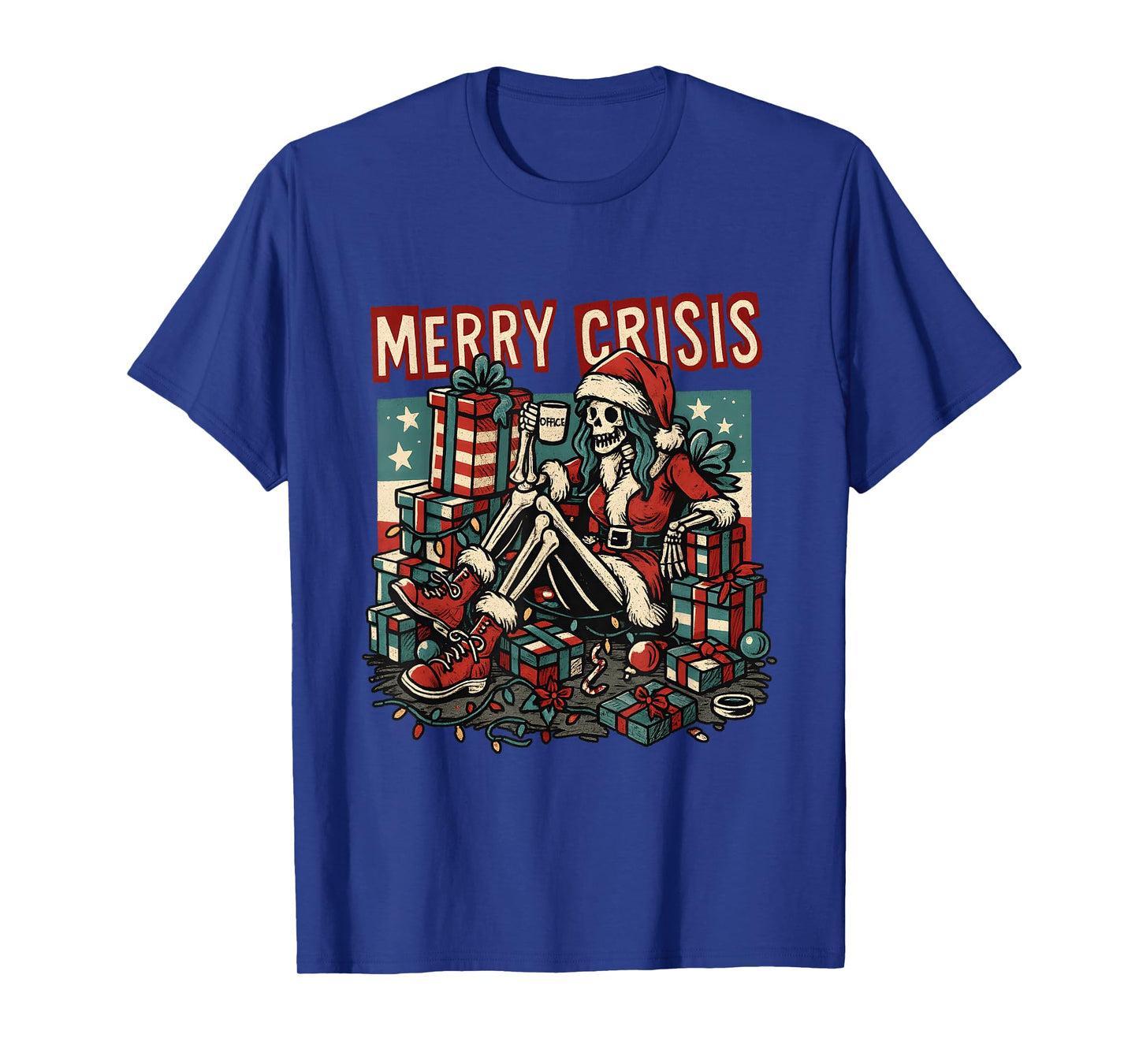 Merry Crisis Skeleton Funny Holiday T-Shirt