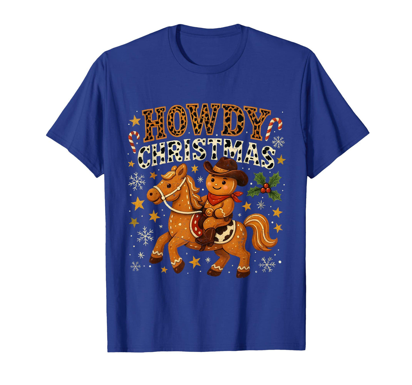 Howdy Christmas Cowboy Gingerbread Design T-Shirt