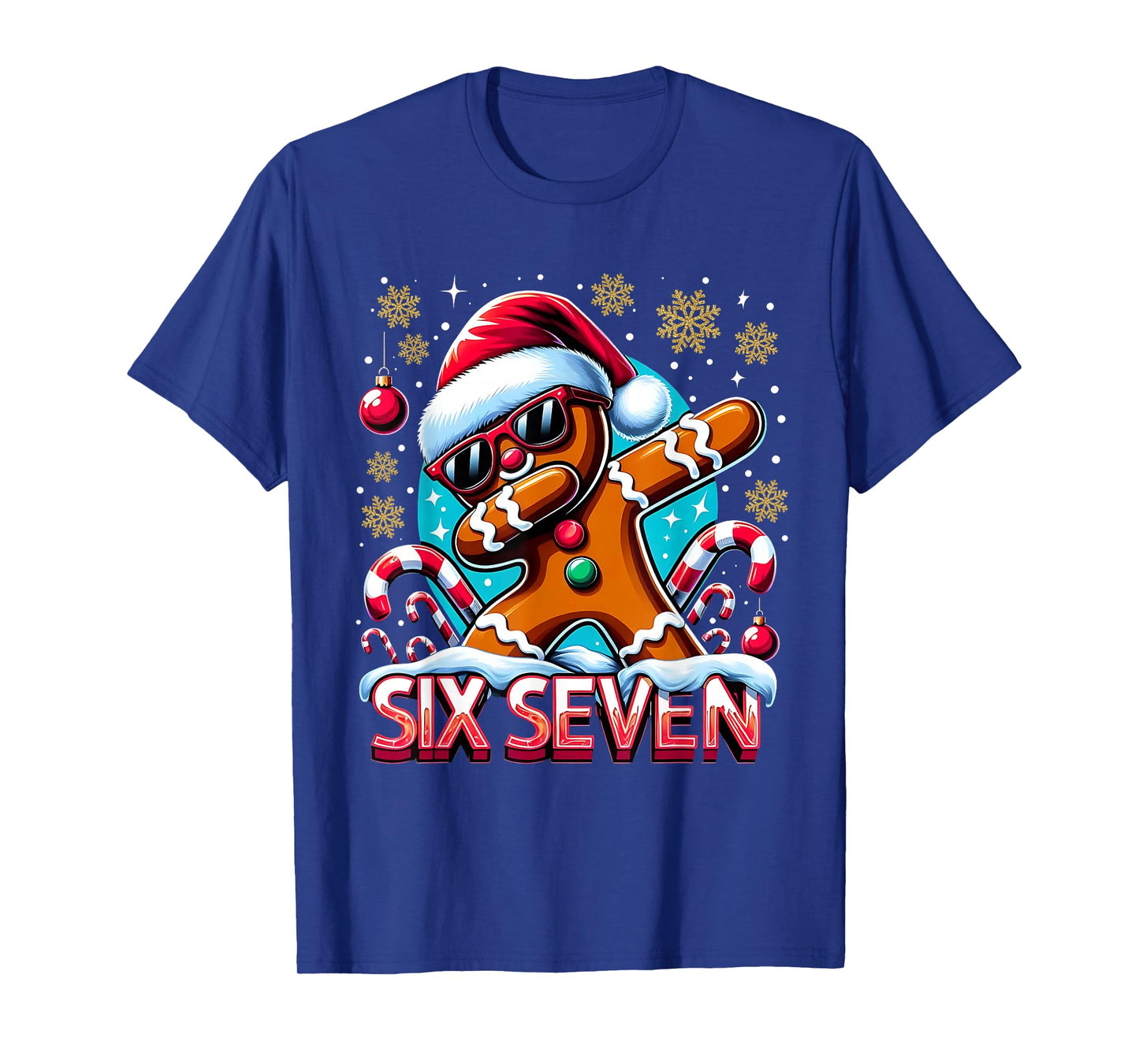 Six Seven Funny Gingerbread Christmas Design T-Shirt