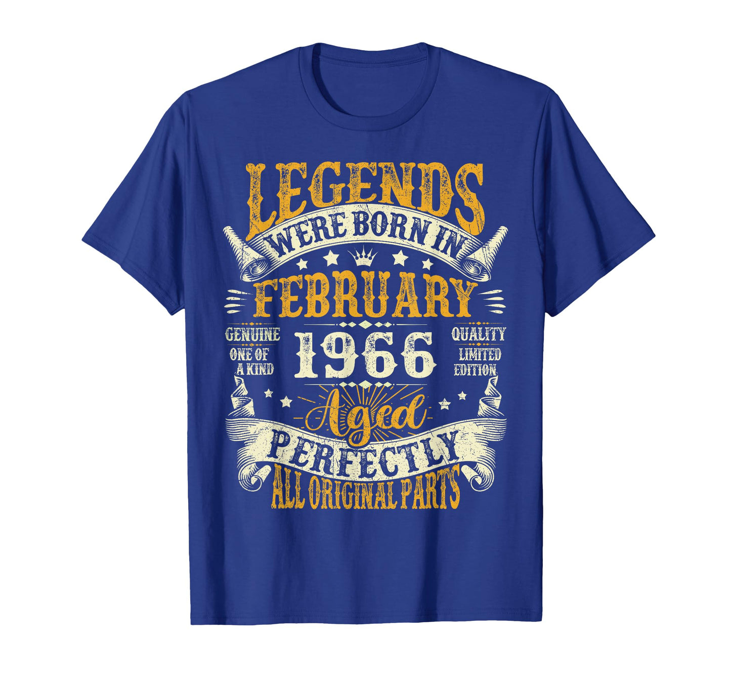Legends were Born in February 1966 Vintage 60th Birthday Men T-Shirt