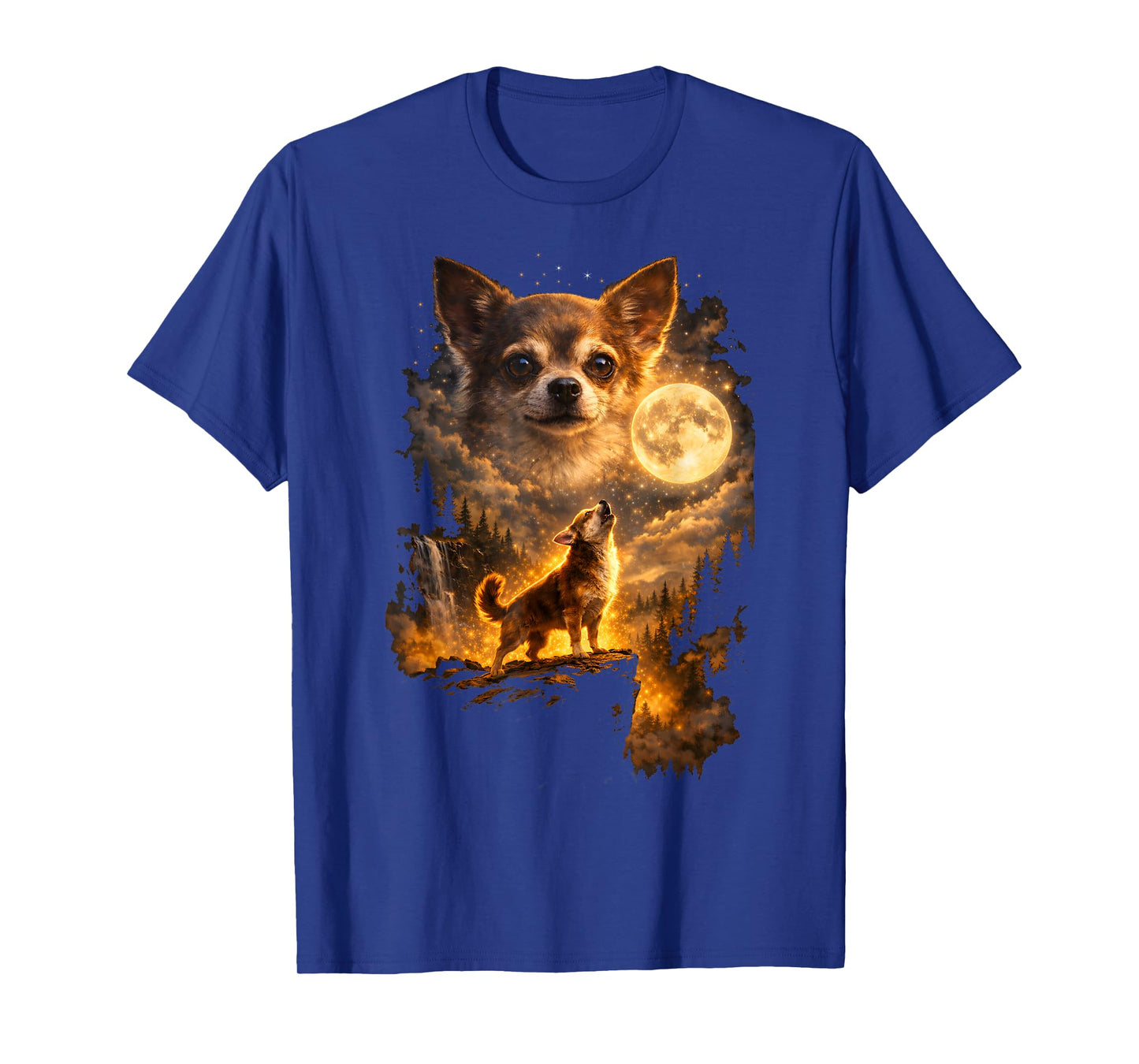Chihuahua Howling to The Moon Funny Vintage Chihuahua Dog T-Shirt