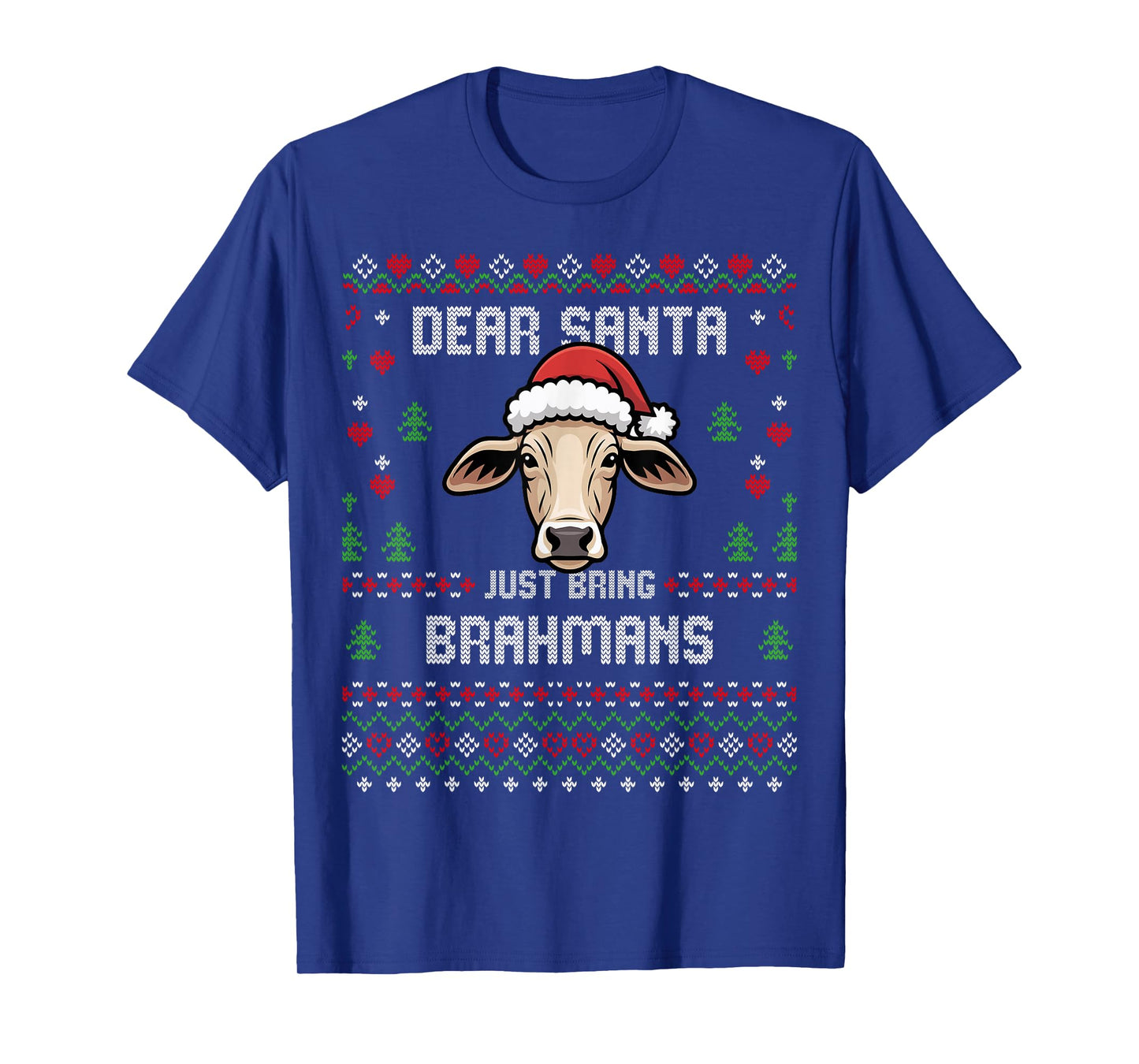 Brahman Cow Christmas Cattle Ugly Xmas Sweater Rancher T-Shirt