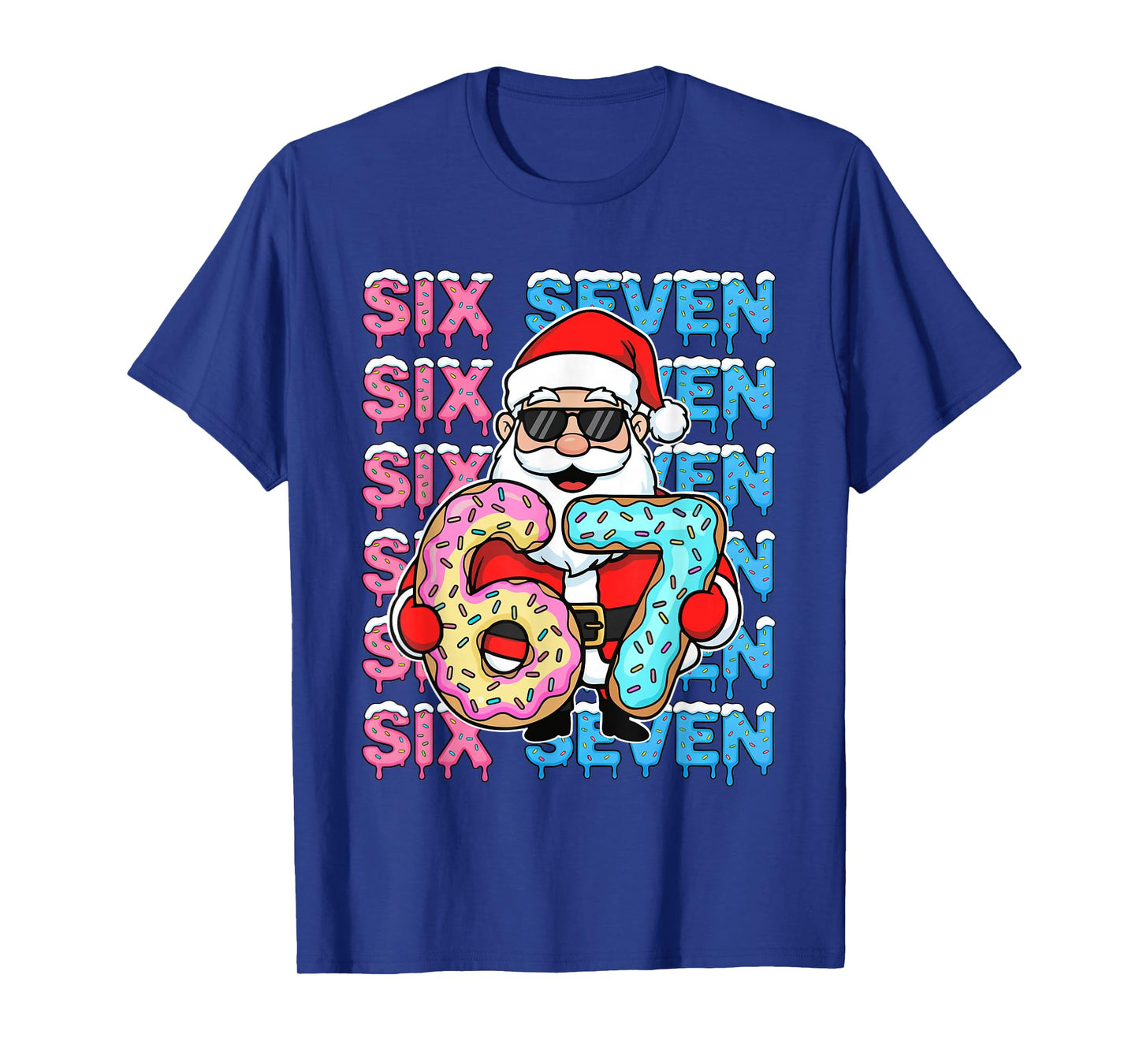 67 Donut Christmas Funny Six Seven Meme Santa Kids Boys T-Shirt