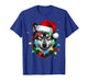 Christmas Lights Wolf Santa Hat Cute Xmas Pajamas T-Shirt
