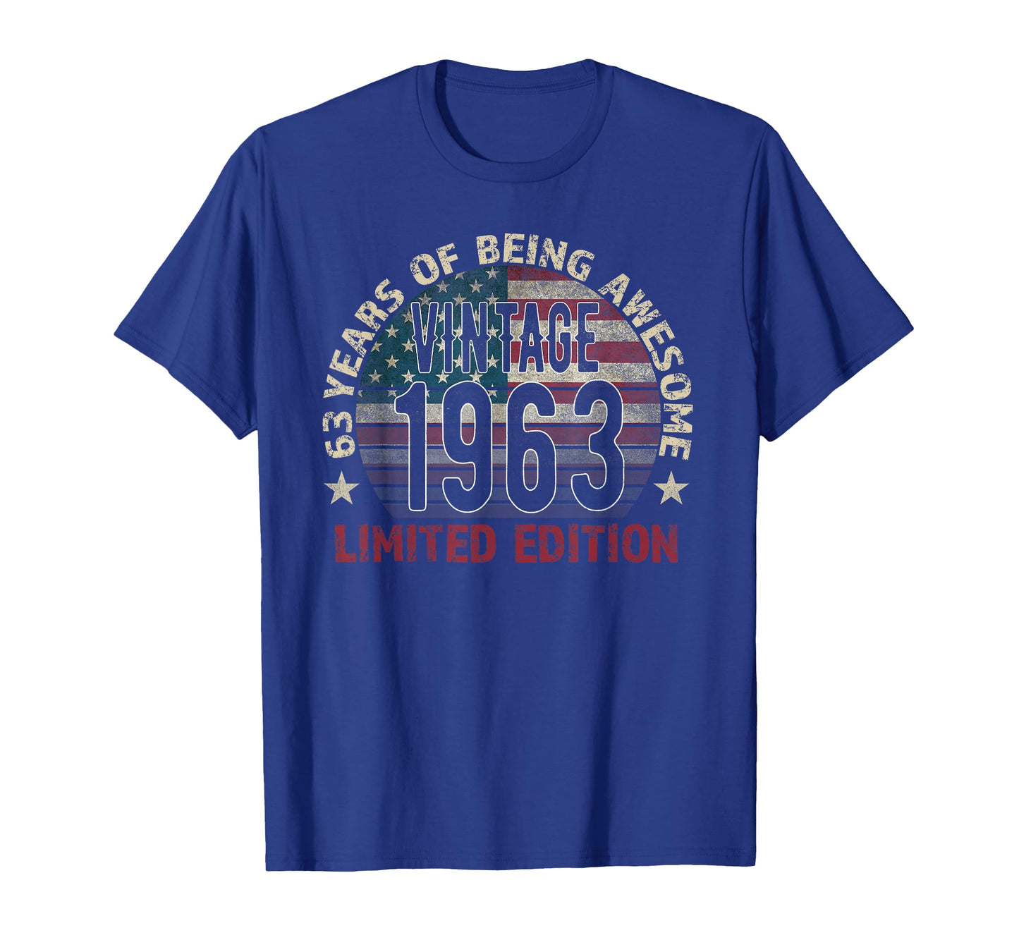 63th Birthday Gift Men Vintage Born 1963 Turning 63 Year Old T-Shirt