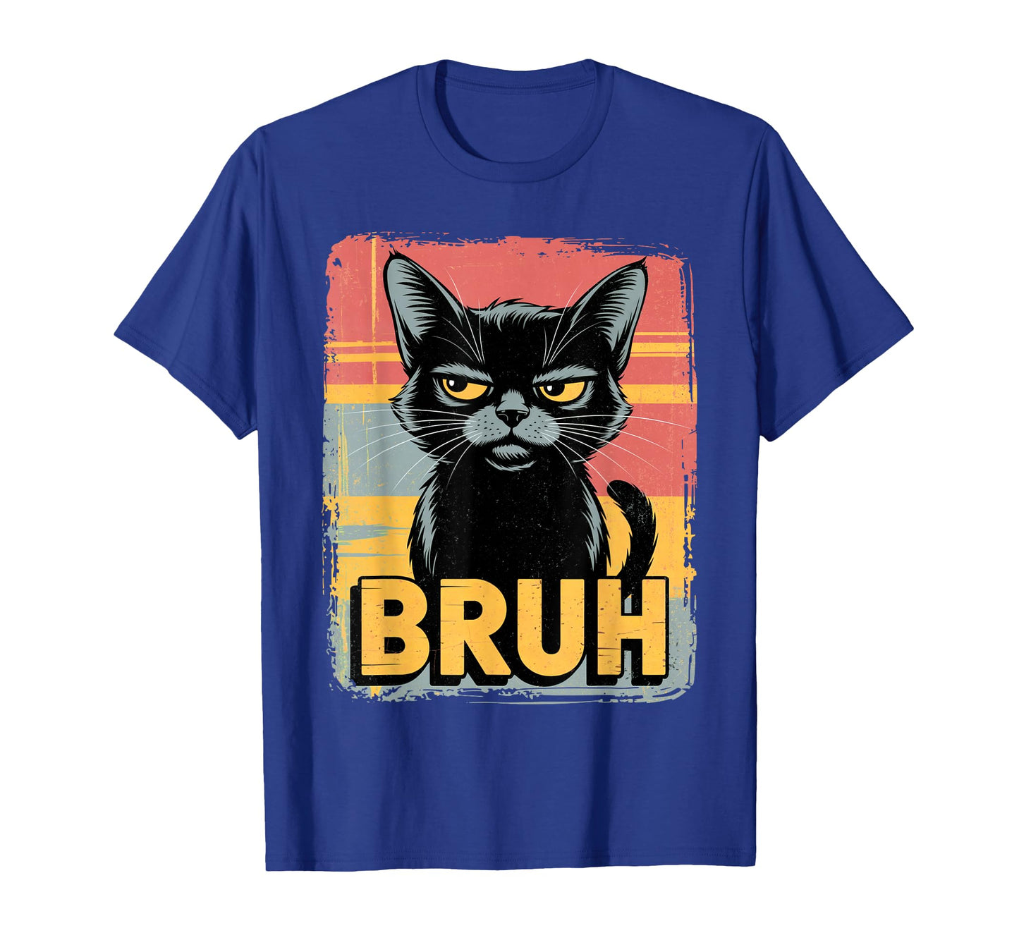 Sarcastic Bruh Anime - Grumpy Cartoon Meme Graphic Funny Cat T-Shirt