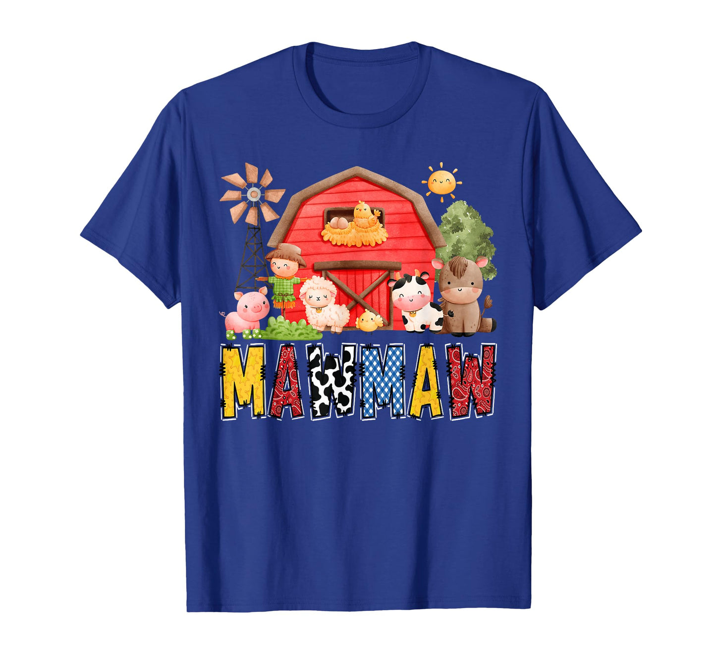 Mawmaw Red Farm Cow Birthday Boy Matching Family Party T-Shirt