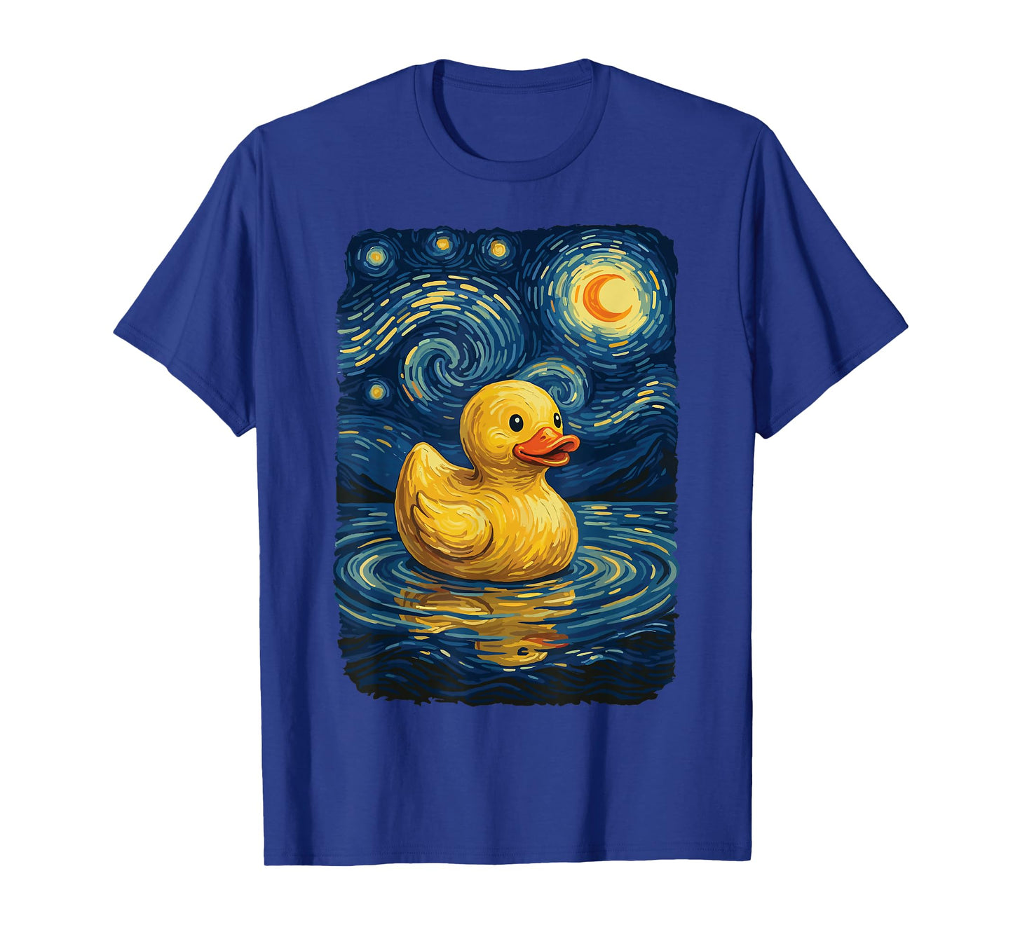 Starry Night Rubber Ducky Art Van Gogh Cute Duckling Lover T-Shirt