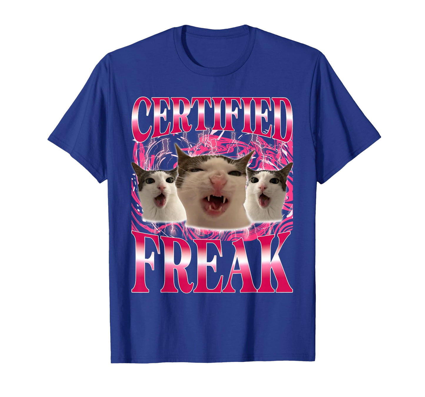 Certified Freak Eat Cement Cursed Cat Funny Cat Meme T-Shirt