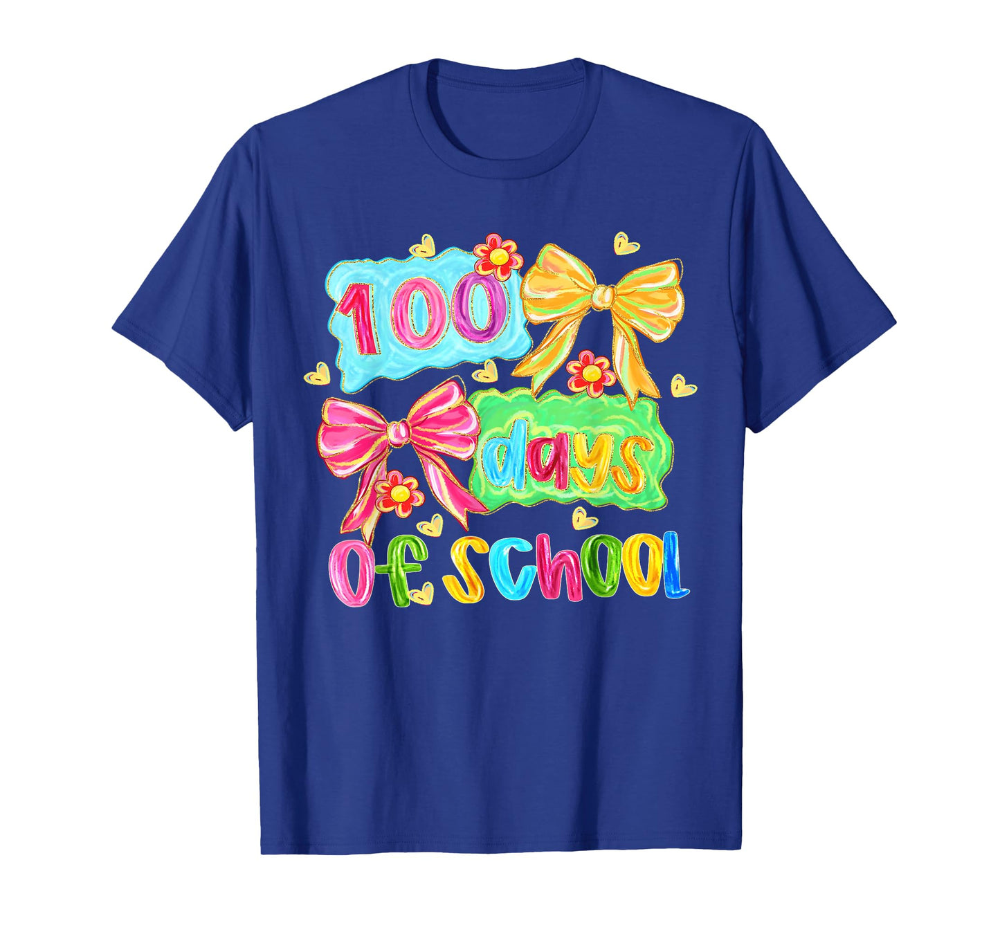 100 Days of School Coquette Bow Heart Girl Women Kid T-Shirt