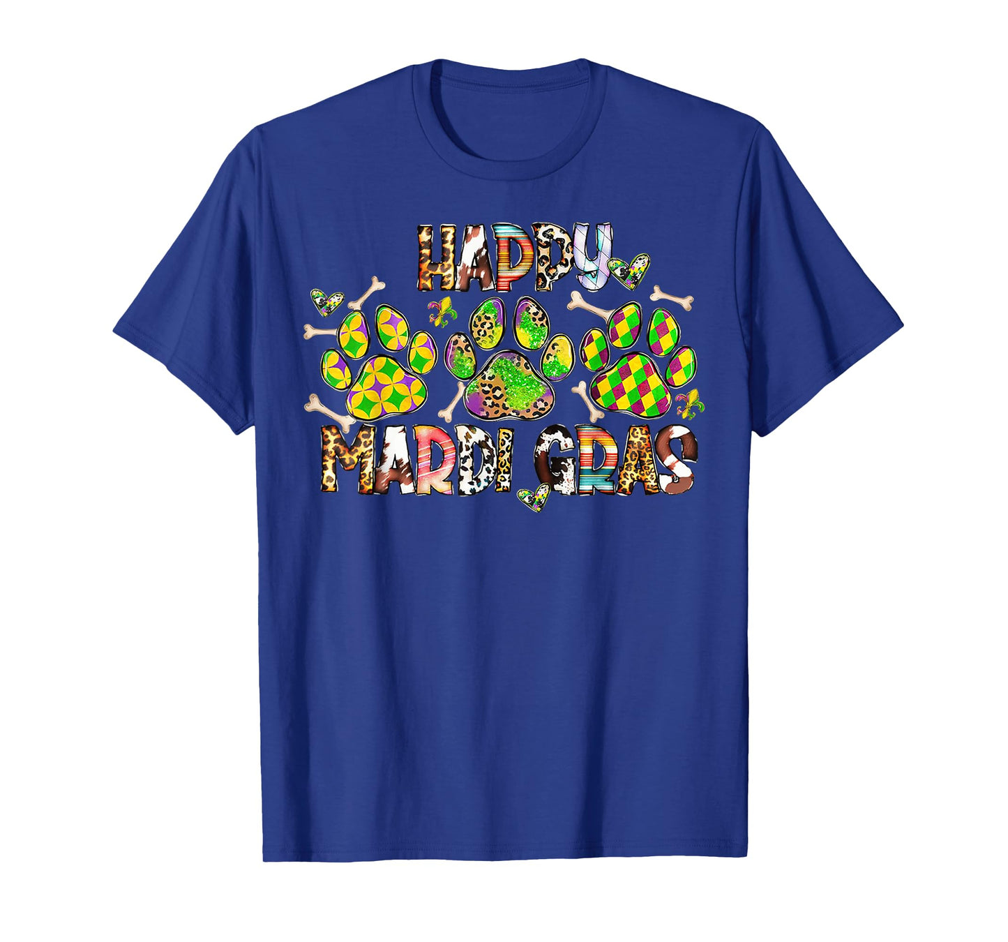 Paw Happy Mardi Gras Dog Lover Masquerade Festival Parade T-Shirt