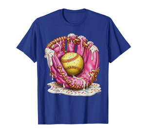 Softball Drip Ice Cream Sprinkles Softball Glove Game Day T-Shirt