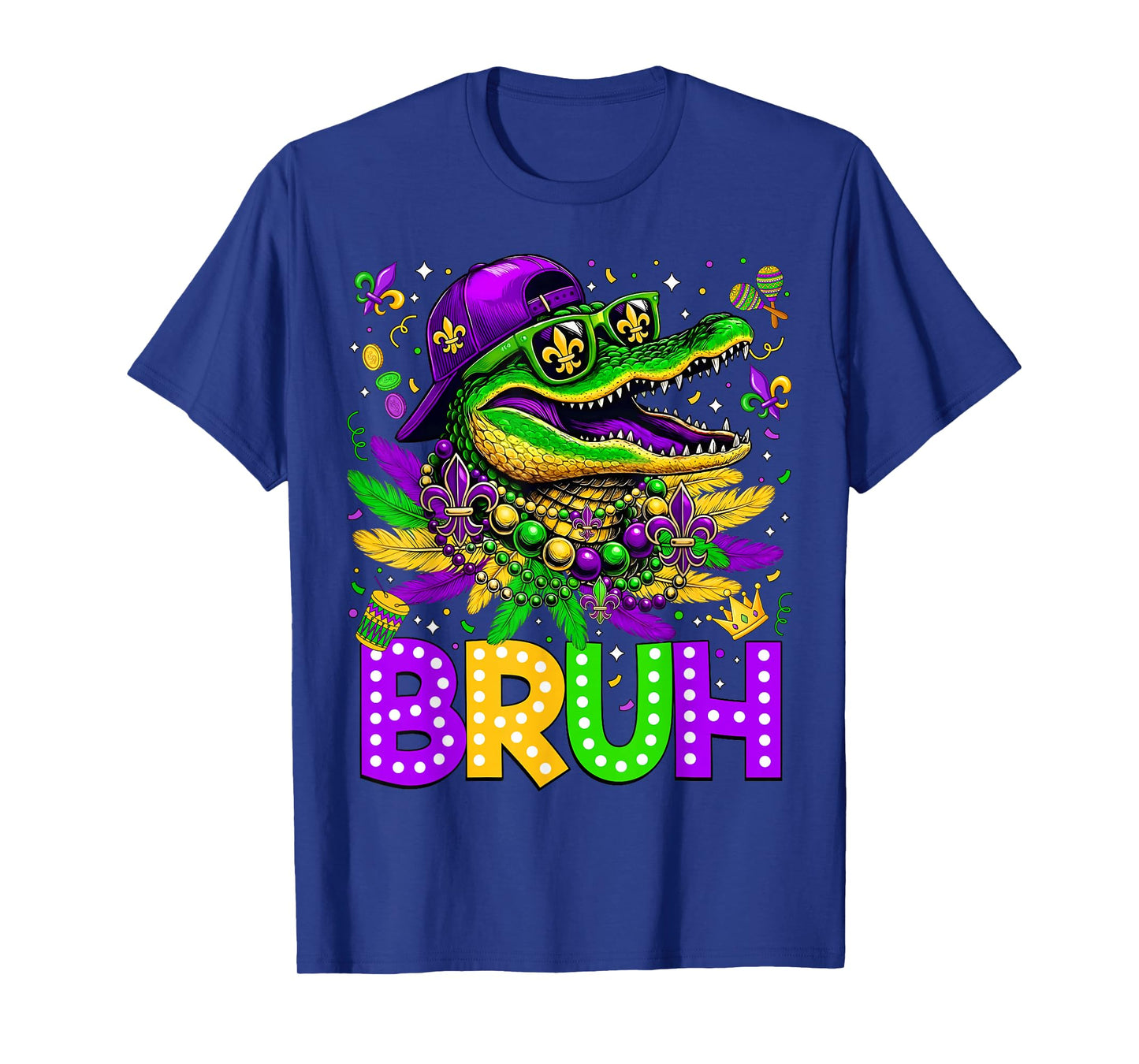 Alligator Bruh Mardi Gras Costume Carnival Teens Boys Kids T-Shirt