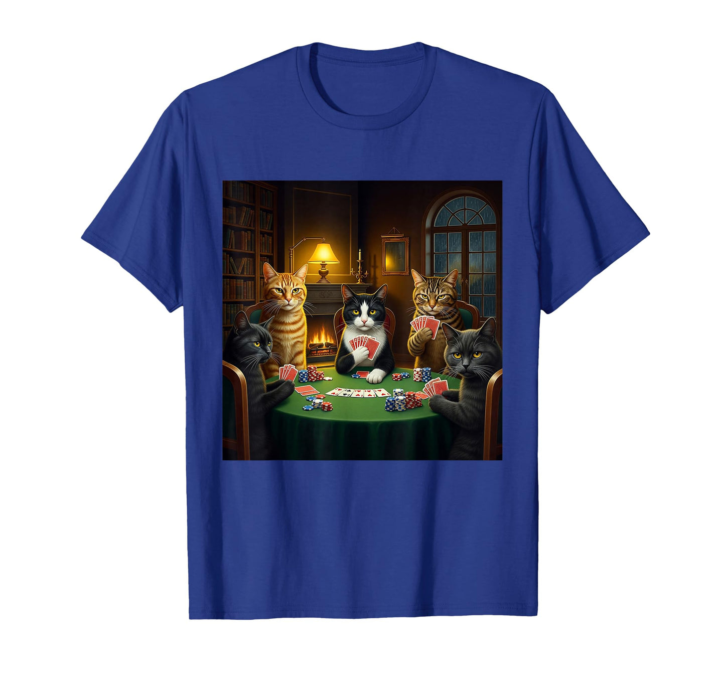 Vintage Cats Playing Poker Funny Cats Meme Graphic T-Shirt