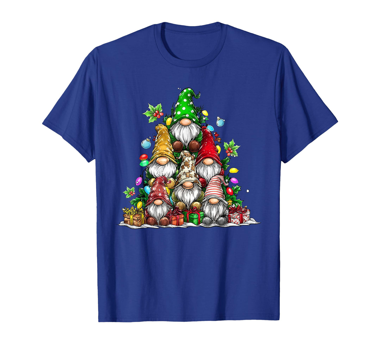 Cute Gnomes Christmas Tree Lights Gnomies Gnome Xmas Holiday T-Shirt