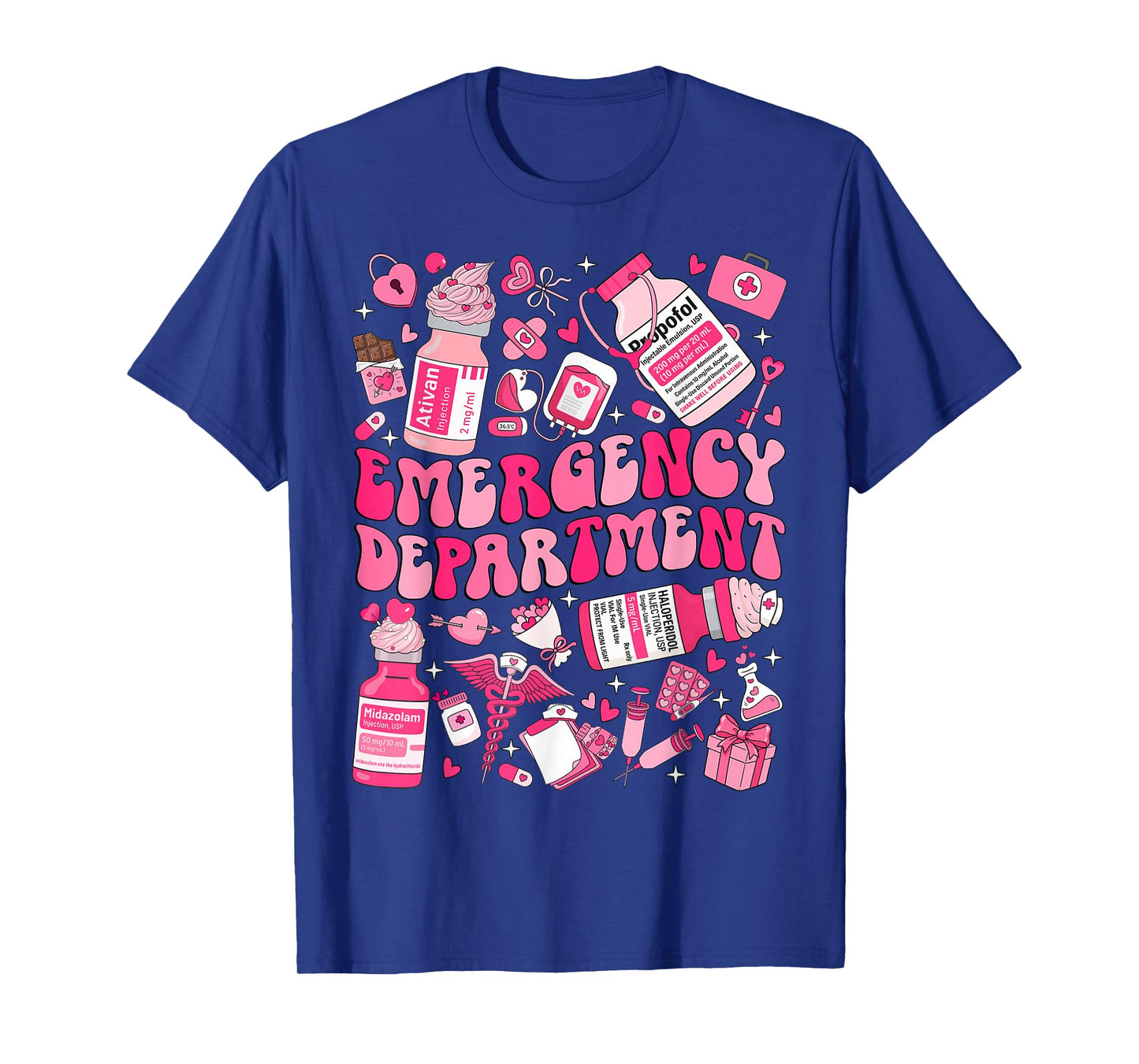 Retro Emergency Department ED ER Nurse Valentine Day Women T-Shirt