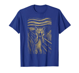 The Scream Funny Cat Grunge Painting by Munch Graphic Art T-Shirt