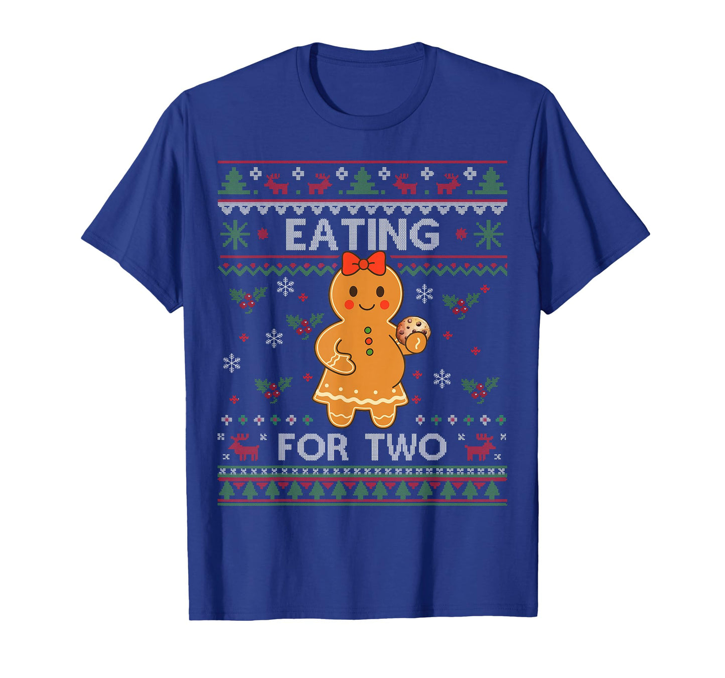 Eating for Two Pregnancy Announcement Ugly Sweater Xmas T-Shirt