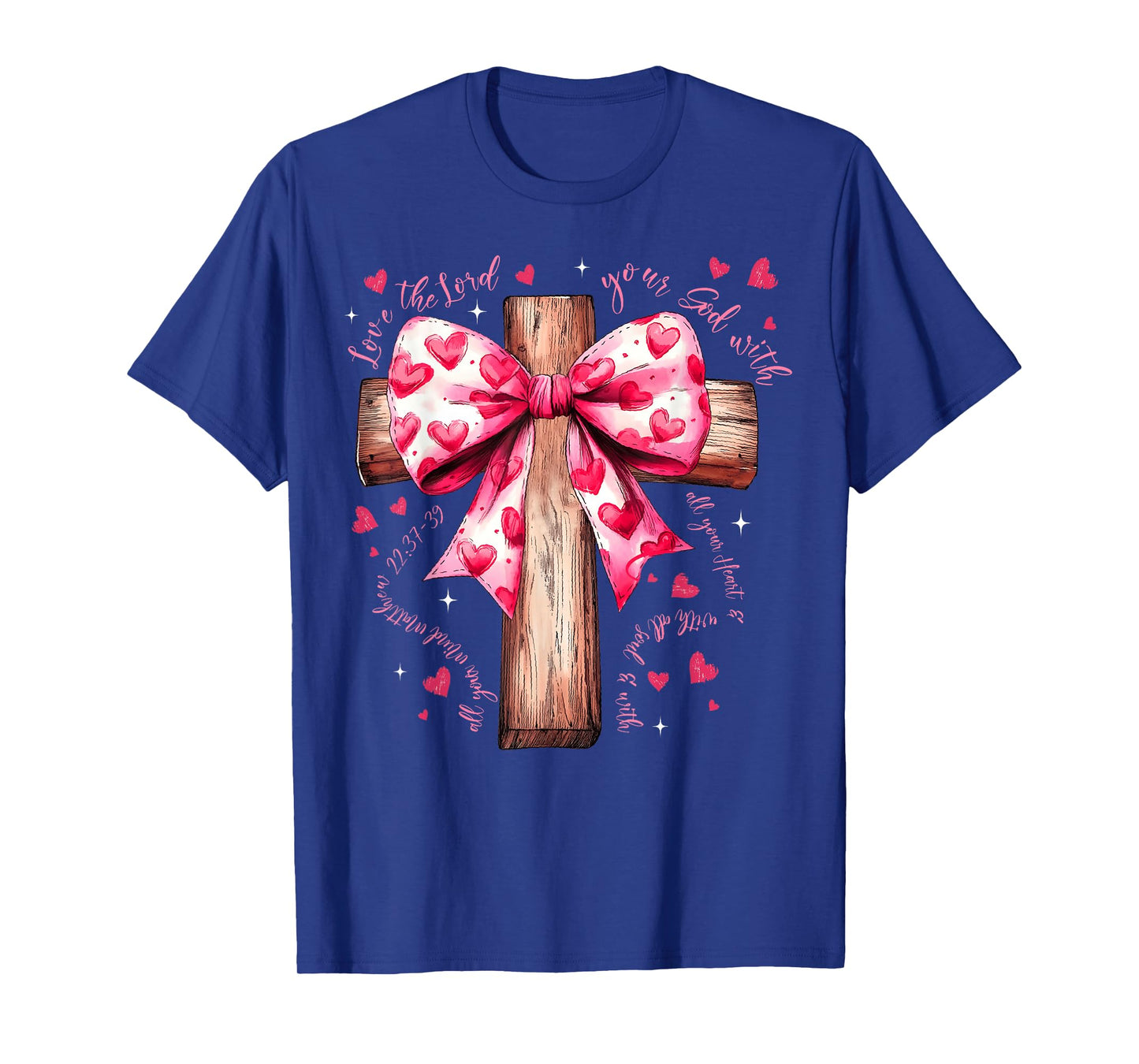 Valentine Jesus Coquette Bow Bible Verse Christian Women T-Shirt