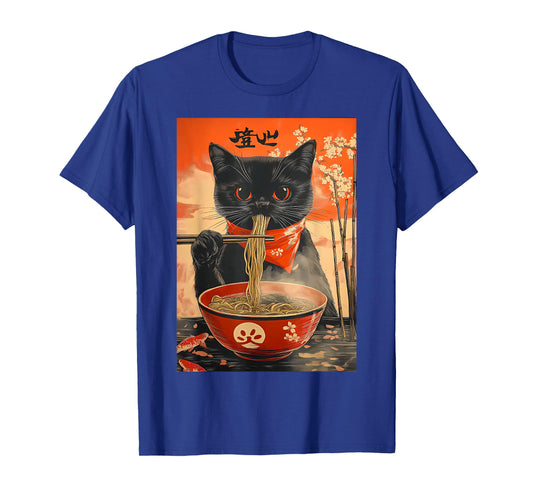 Cat Eat Ramen Japanese Funny Graphic Kawaii Cat Anime Gifts T-Shirt