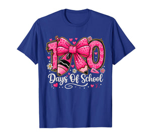 Preppy 100 Days of School Pink Pencil Bow Teacher Kid T-Shirt