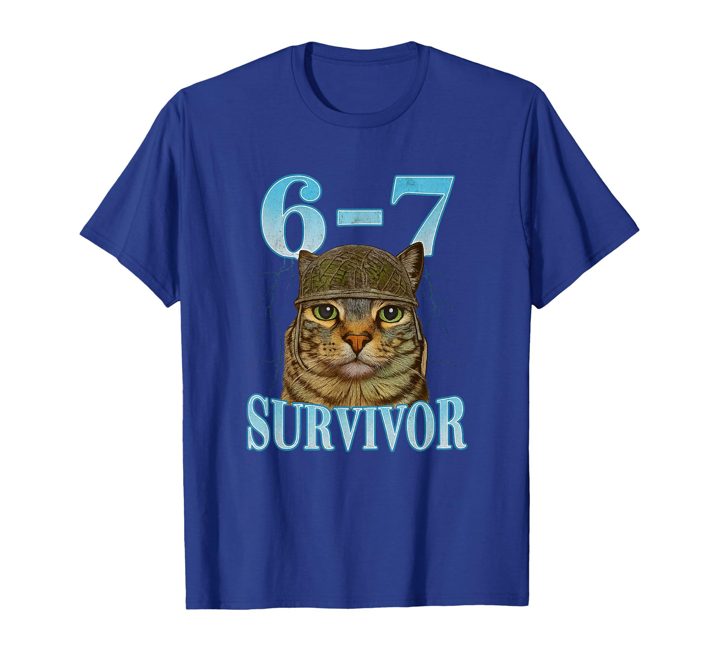 Funny Saying 67 Cats Tummy Ache Survivor Cat Meme six Seven T-Shirt