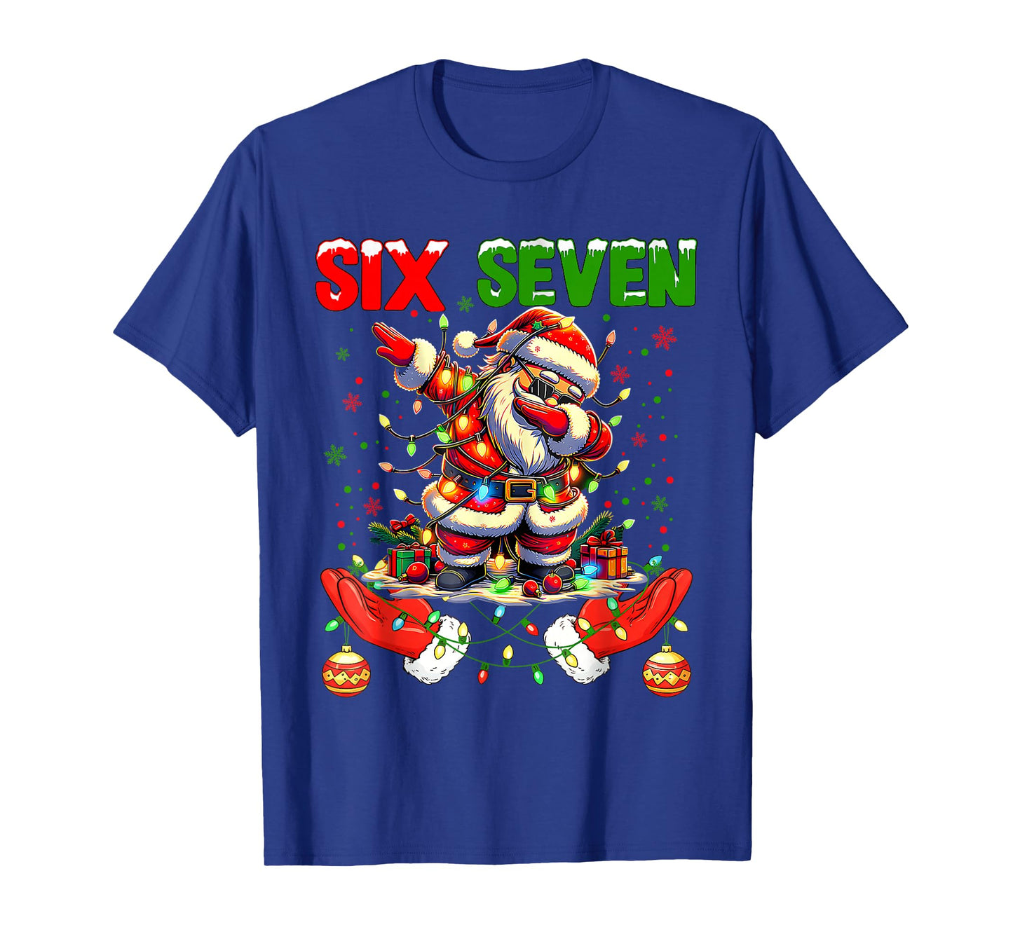Funny Santa Says Six Seven Christmas 67 Meme Xmas Boys Girls T-Shirt