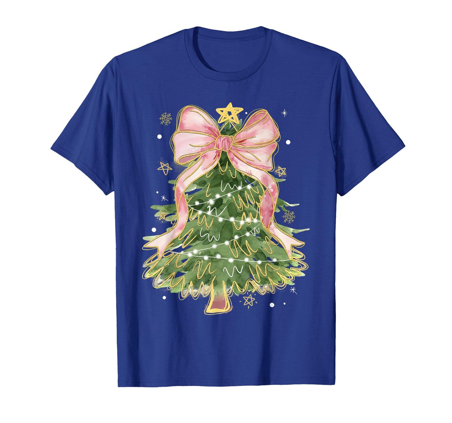 Coquette Bow Christmas Tree Xmas Holiday Girly Outfit Women T-Shirt
