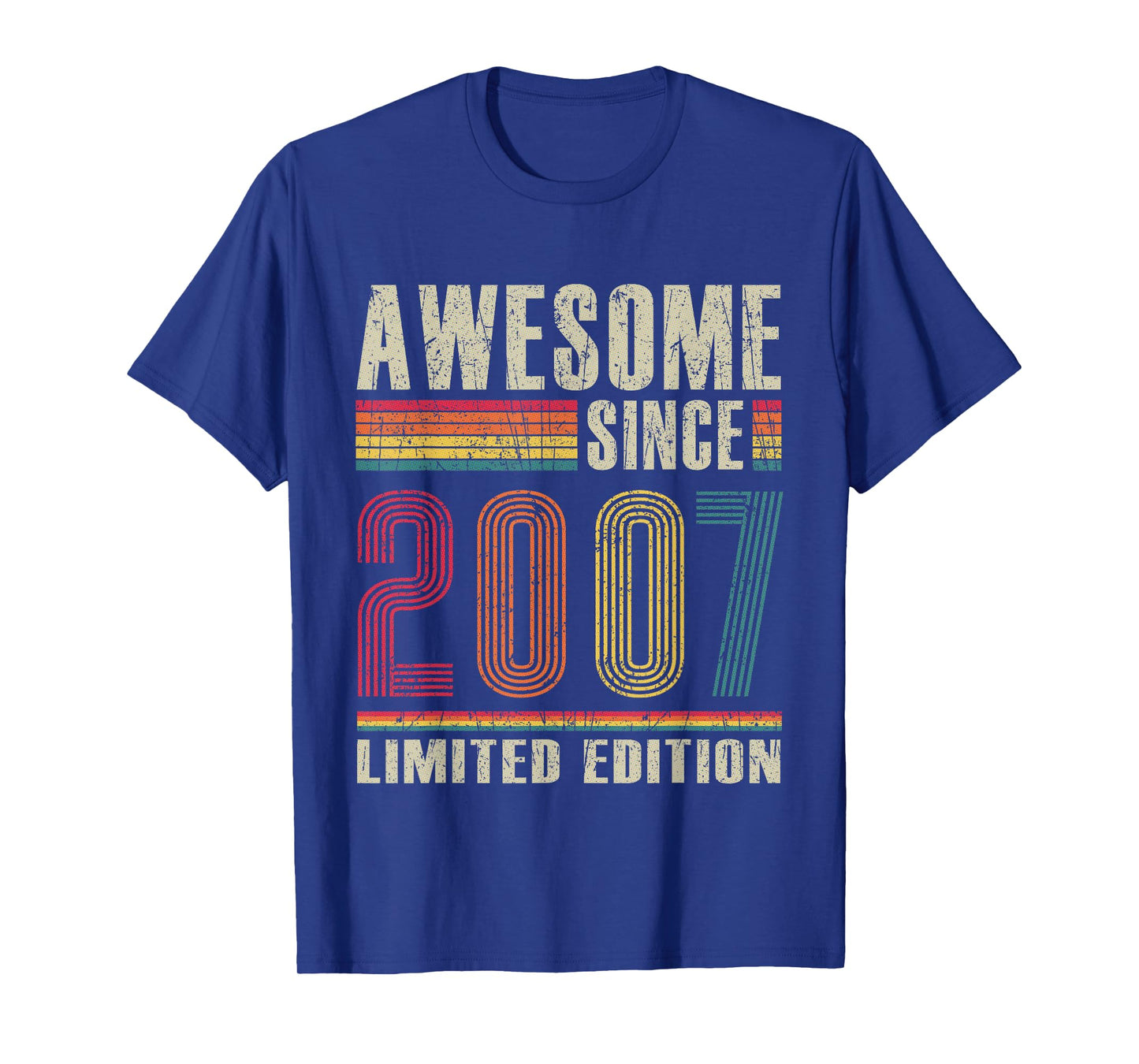 Vintage Awesome Since 2007 18 Years Old 18th Birthday T-Shirt