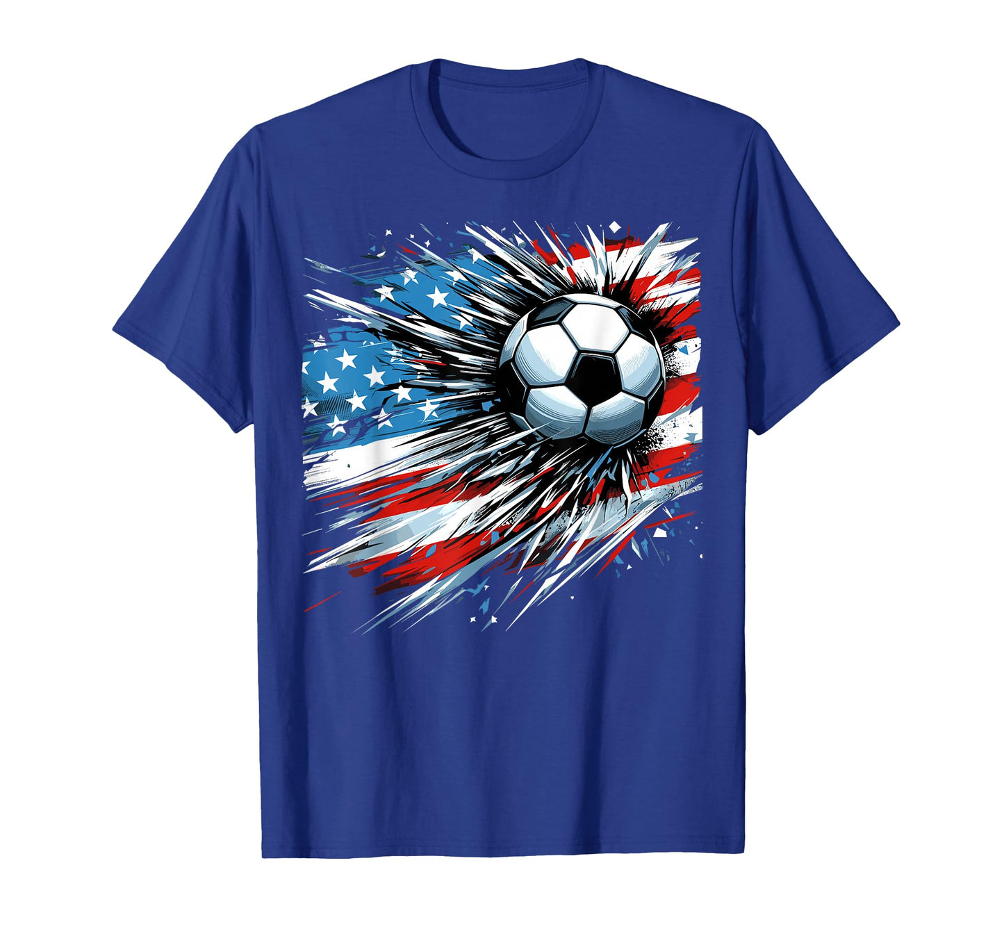 Soccer Ball 4th of July Boys American Flag Patriotic T-Shirt