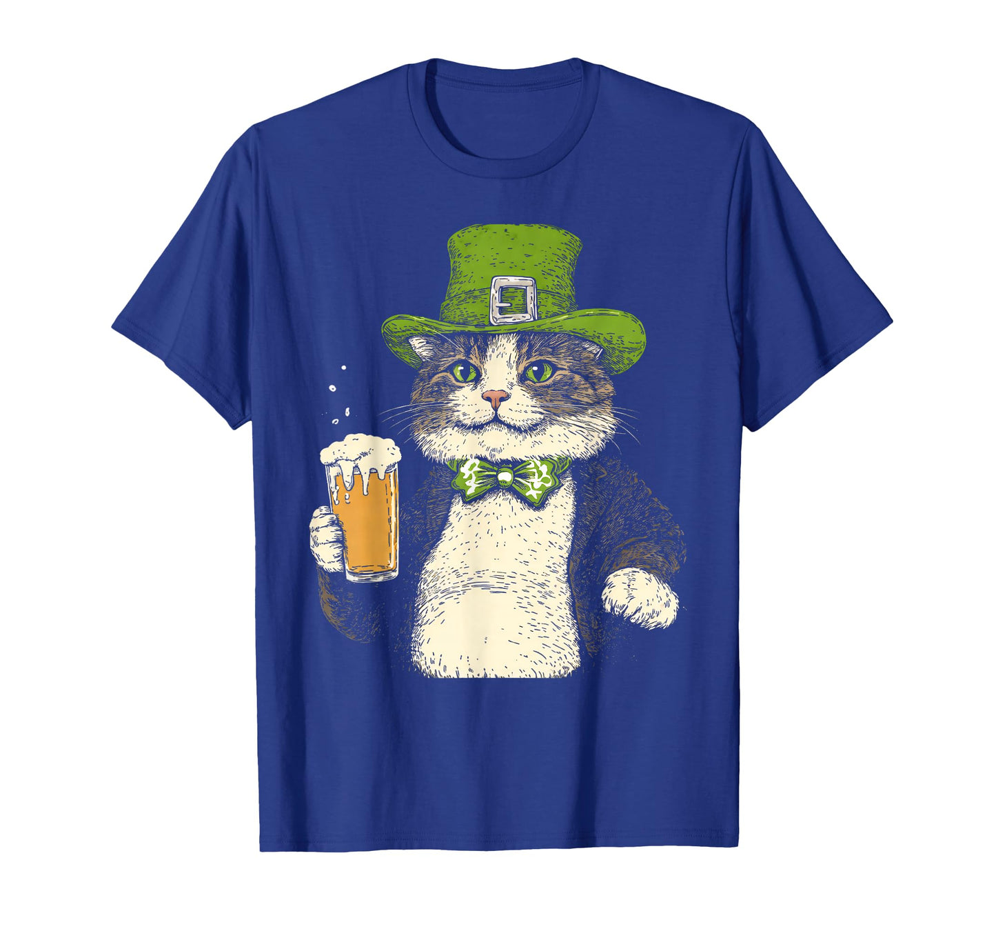 Funny Beer Leprechaun Cat Irish St Patrick's Day Drinking T-Shirt