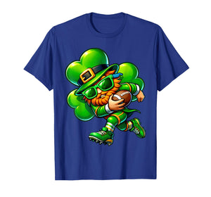 Funny Leprechaun Playing Football Kids Boys Mens T-Shirt