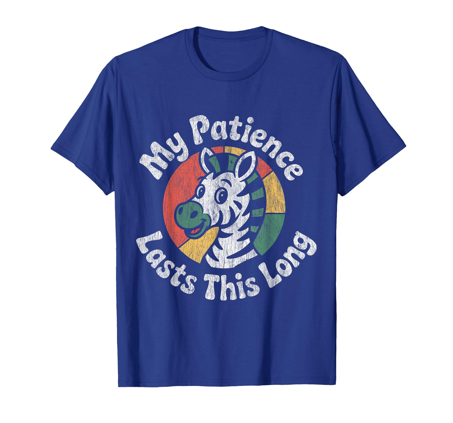My Patience Lasts This Long Vibrant Retro Zebra Animal Lover T-Shirt