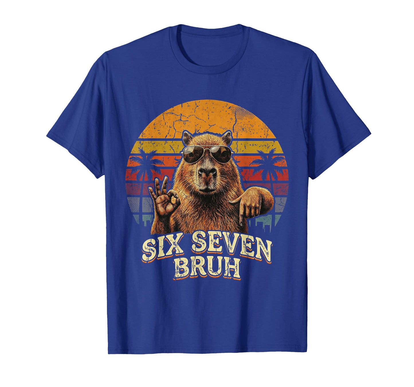 Six Seven Bruh 67 Capybara 6 7 Funny Meme Animal 6-7 T-Shirt