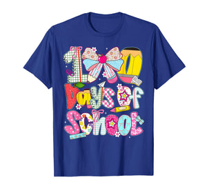 100 Days of School Cute Pencil Coquette Bow Girl Kid Teacher T-Shirt