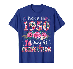 76 Year Old Made in 1950 Floral 76th Birthday Women T-Shirt