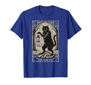 Retro Vintage The Yule Cat Tarot Card Dark Christmas Holiday T-Shirt