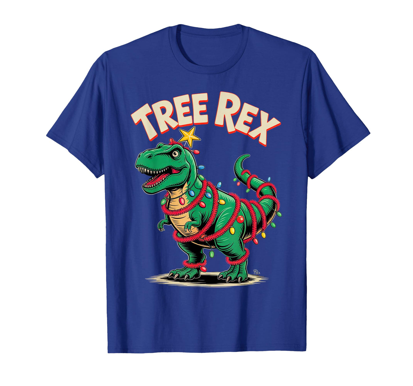 Tree REX Christmas Costume T-Rex Dinosaur Xmas Light Family T-Shirt