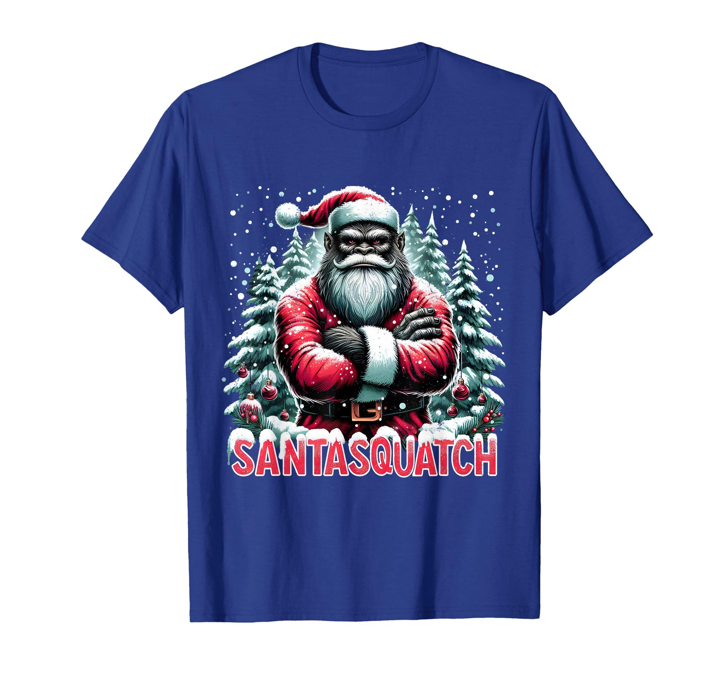 Santasquatch Funny Bigfoot Santa Christmas Art T-Shirt